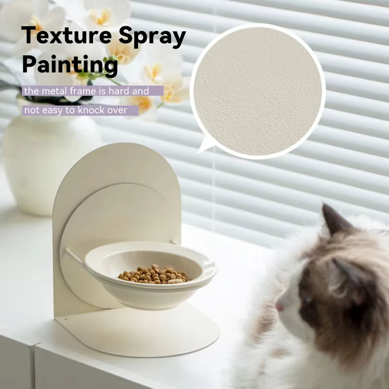Detachable Pet Cat and Dog Bowl Protects Cervical Vertebrae against Upset Height Adjustable Pet Ceramic Bowl