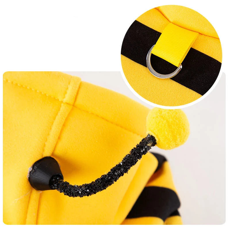 Funny Pet Cat Costume Hooded Stripe Cat Hoodies for Cats Kitten, Easter Halloween Bee Dress up Party Outfit Cat Clothes