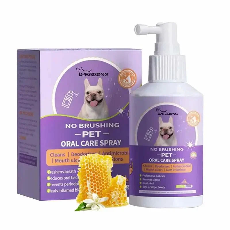 50Ml Pet Oral Cleanse Spray Dogs Cats Teeth Clean Deodorant Prevent Calculus Remove Kitten Bad Breath Mouth Fresh Pet Supplies