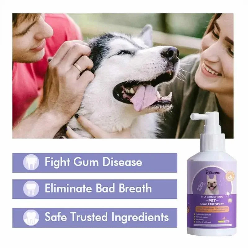 50Ml Pet Oral Cleanse Spray Dogs Cats Teeth Clean Deodorant Prevent Calculus Remove Kitten Bad Breath Mouth Fresh Pet Supplies
