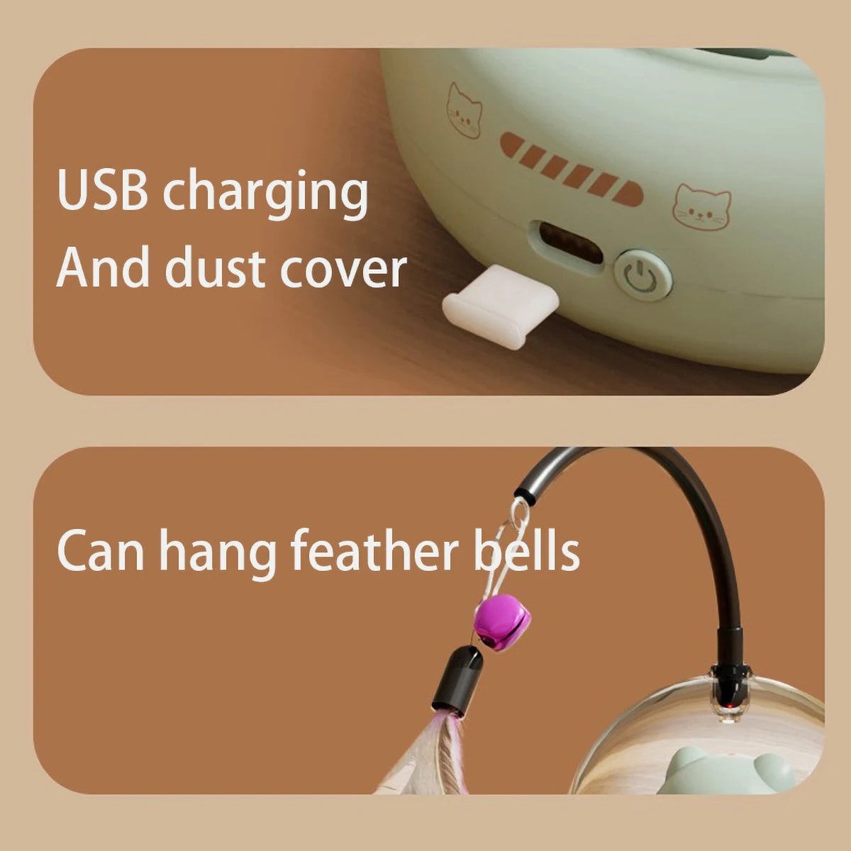 Intelligent Cat Toy Red Dot Laser with Rainbow Light Obstacle Avoidance USB Charging Automatic Standby Bionic Cat Teaser