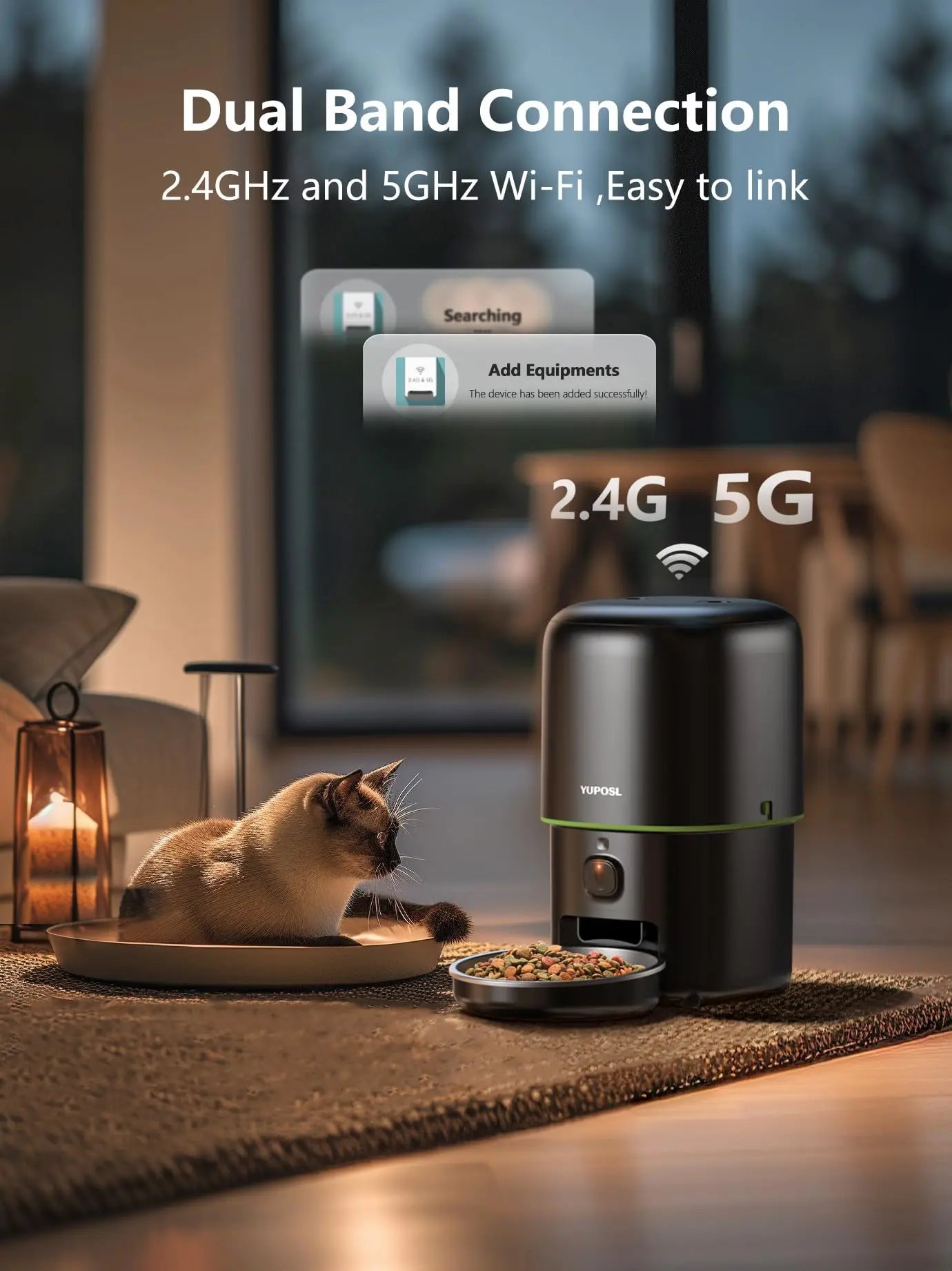 Automatic Cat Feeder Camera Pet Smart Cat Food Kibble Dispenser 2.4G/5Gwifi Tuya APP Control Auto Feeder for Cat Dog Accessories