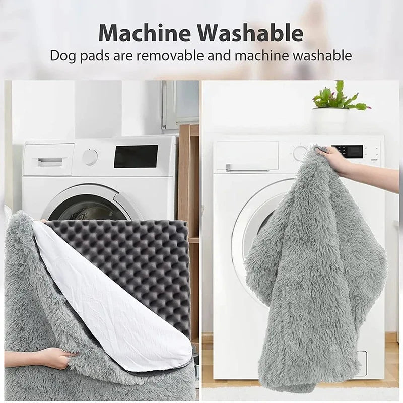 Plush Square Dog Mattress Removable Washable Kennel Dog Bed Mat Super Soft Sleeping Pet Bed for Small Medium Large Dogs