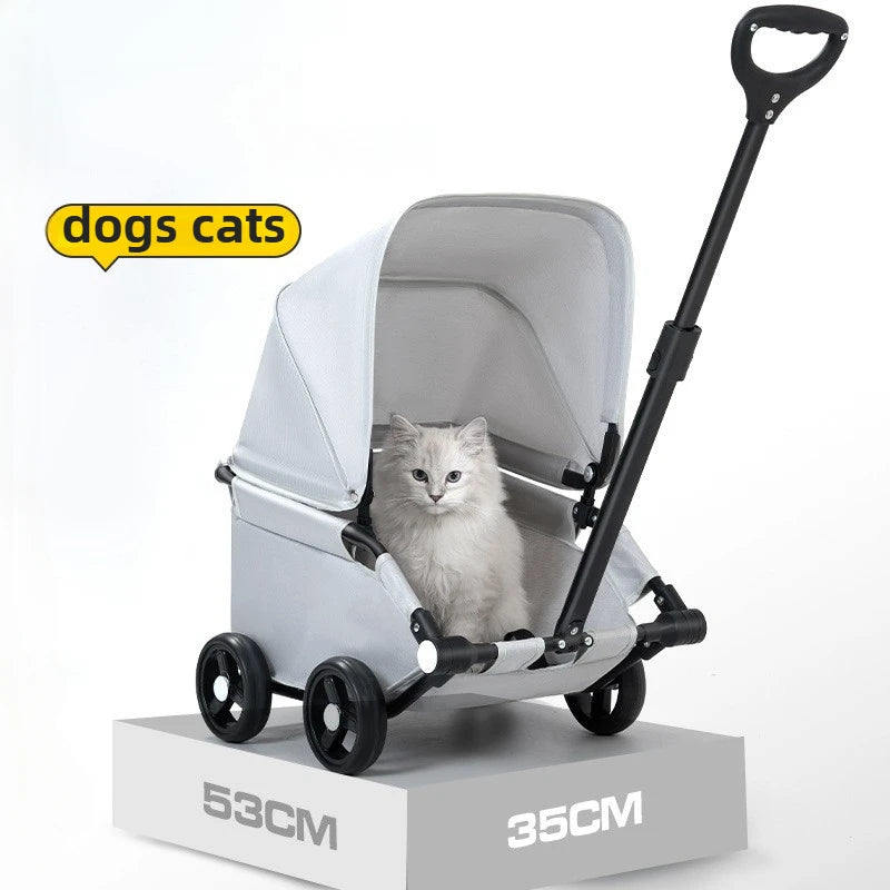 Pet Stroller Folding 360 ° Rotating Telescopic Rod Cat Bags Dog Travel Supplies Outdoor Portable Multifunctional Shopping Cart