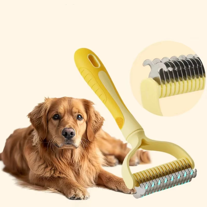 Dog Comb Stainless Steel Dog Brush Double-Sided Combs for Cat Hair Knot Opening Pet Hair Remover Pet Grooming Knife Dogs Brush