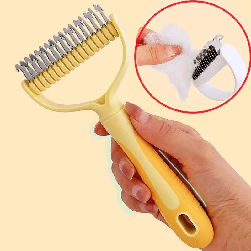 Dog Comb Stainless Steel Dog Brush Double-Sided Combs for Cat Hair Knot Opening Pet Hair Remover Pet Grooming Knife Dogs Brush