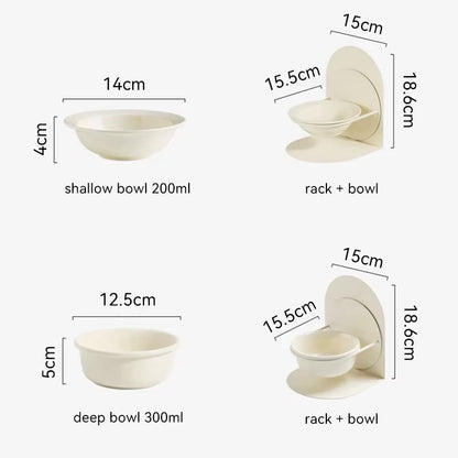 Detachable Pet Cat and Dog Bowl Protects Cervical Vertebrae against Upset Height Adjustable Pet Ceramic Bowl