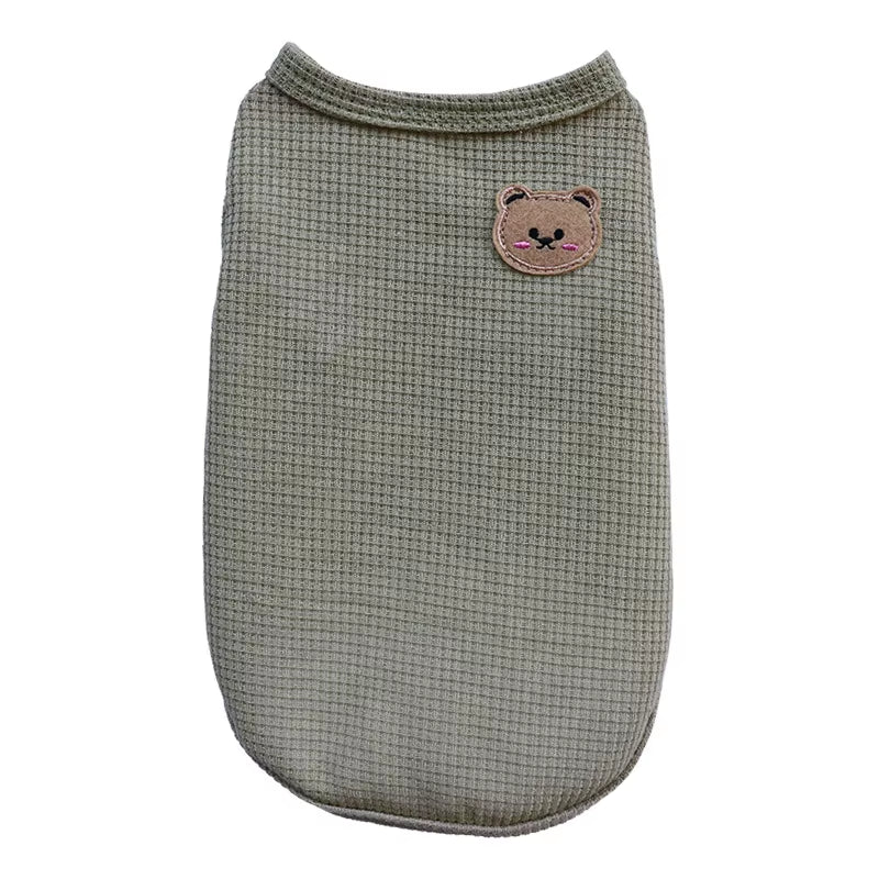 Bear Vest Pet Dog Clothes Cat Solid T-Shirt Clothing Dogs Thin Small Fashion Chihuahua Cotton Summer Kedi Katten Cat Costume Pug