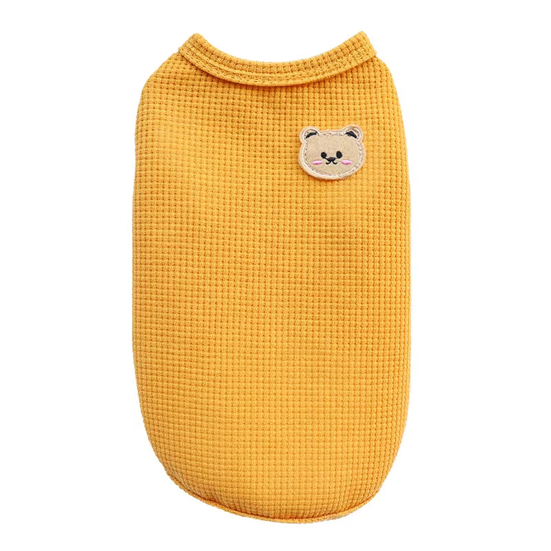 Bear Vest Pet Dog Clothes Cat Solid T-Shirt Clothing Dogs Thin Small Fashion Chihuahua Cotton Summer Kedi Katten Cat Costume Pug