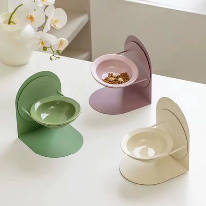 Detachable Pet Cat and Dog Bowl Protects Cervical Vertebrae against Upset Height Adjustable Pet Ceramic Bowl