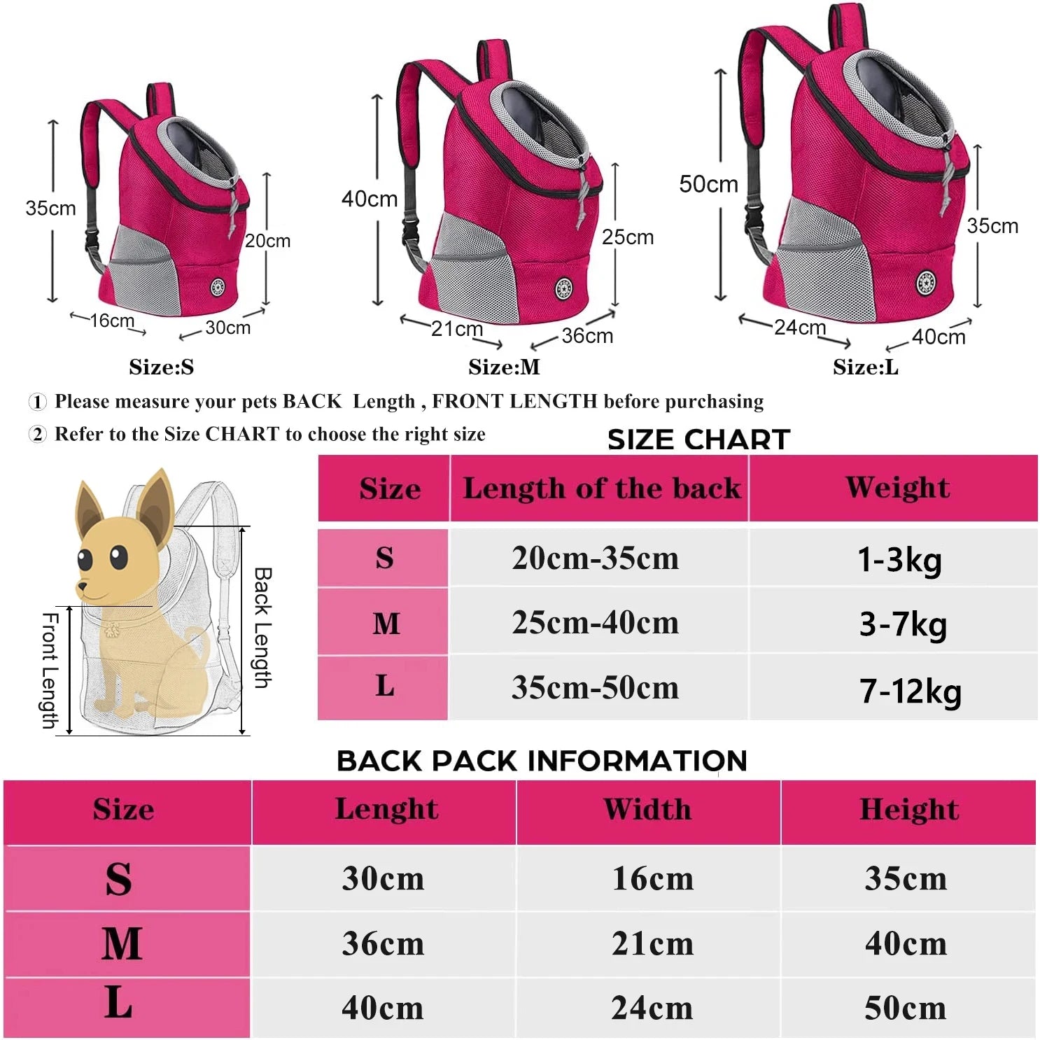 Dog Carrier Bag Pet Dog Transport Backpack for Small Dogs Travel Breathable Dog Carrier Puppy Carrier Pets Carrying Supplies