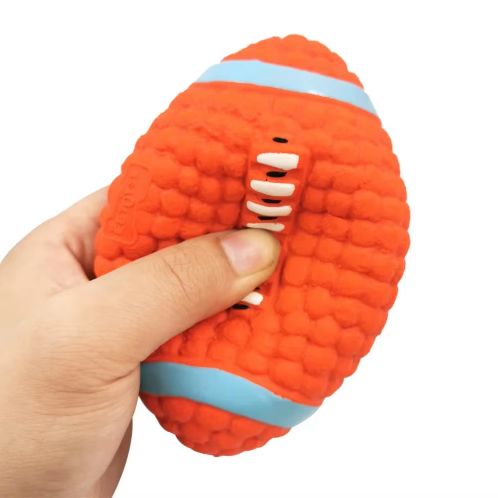 New Pet Dog Natural Latex Sound Toy Ball Rugby Volleyball Soccer anti Bite Interactive Dogs Teething Chewing Toys Pet Products