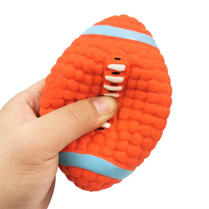 New Pet Dog Natural Latex Sound Toy Ball Rugby Volleyball Soccer anti Bite Interactive Dogs Teething Chewing Toys Pet Products