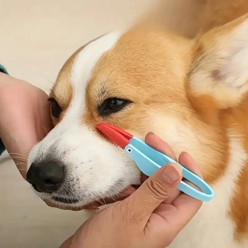 Pet Eye Comb Brush Pet Tear Stain Remover Comb Double-Sided Eye Grooming Brush Removing Crust Mucus for Small Cat Dog