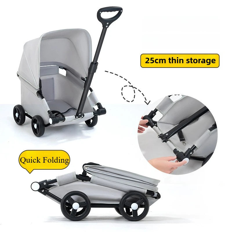 Pet Stroller Folding 360 ° Rotating Telescopic Rod Cat Bags Dog Travel Supplies Outdoor Portable Multifunctional Shopping Cart