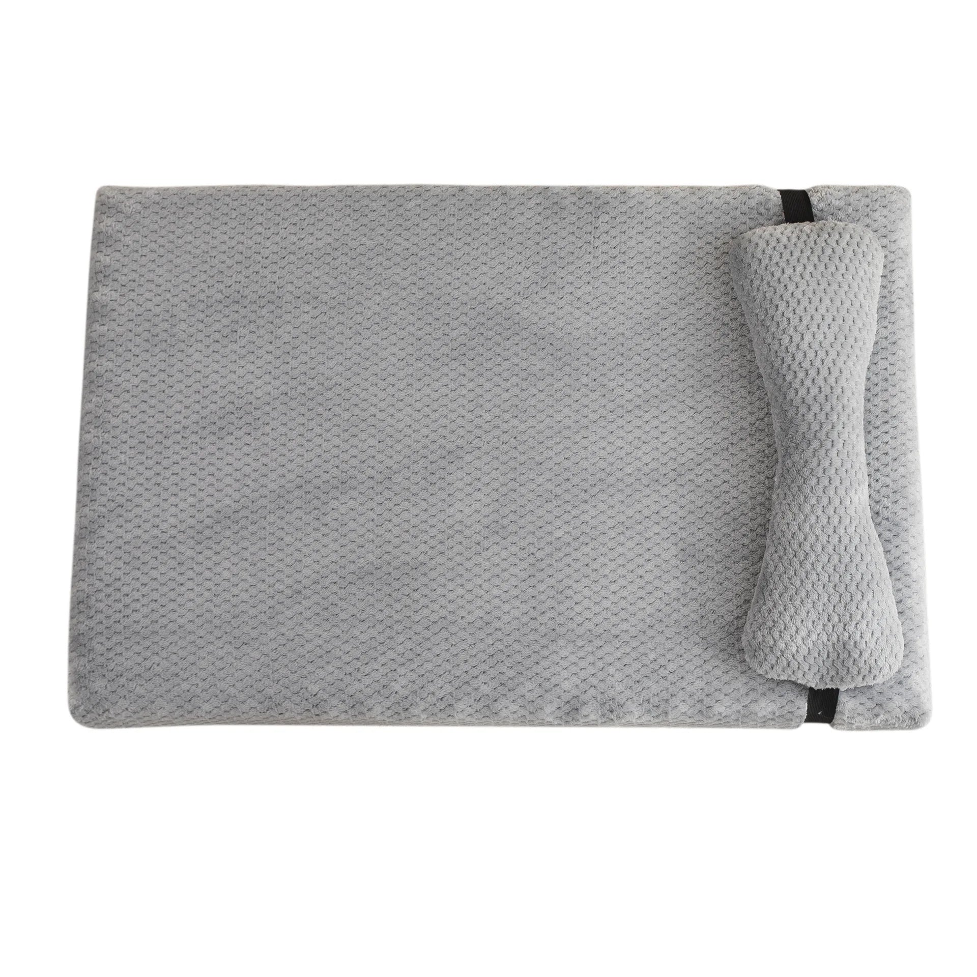 Warm Calming Dog Bed with Pillow Fluffy Plush Dog Mat for Dog with Removable Washable Cover for Large Medium Small Dogs and Cats