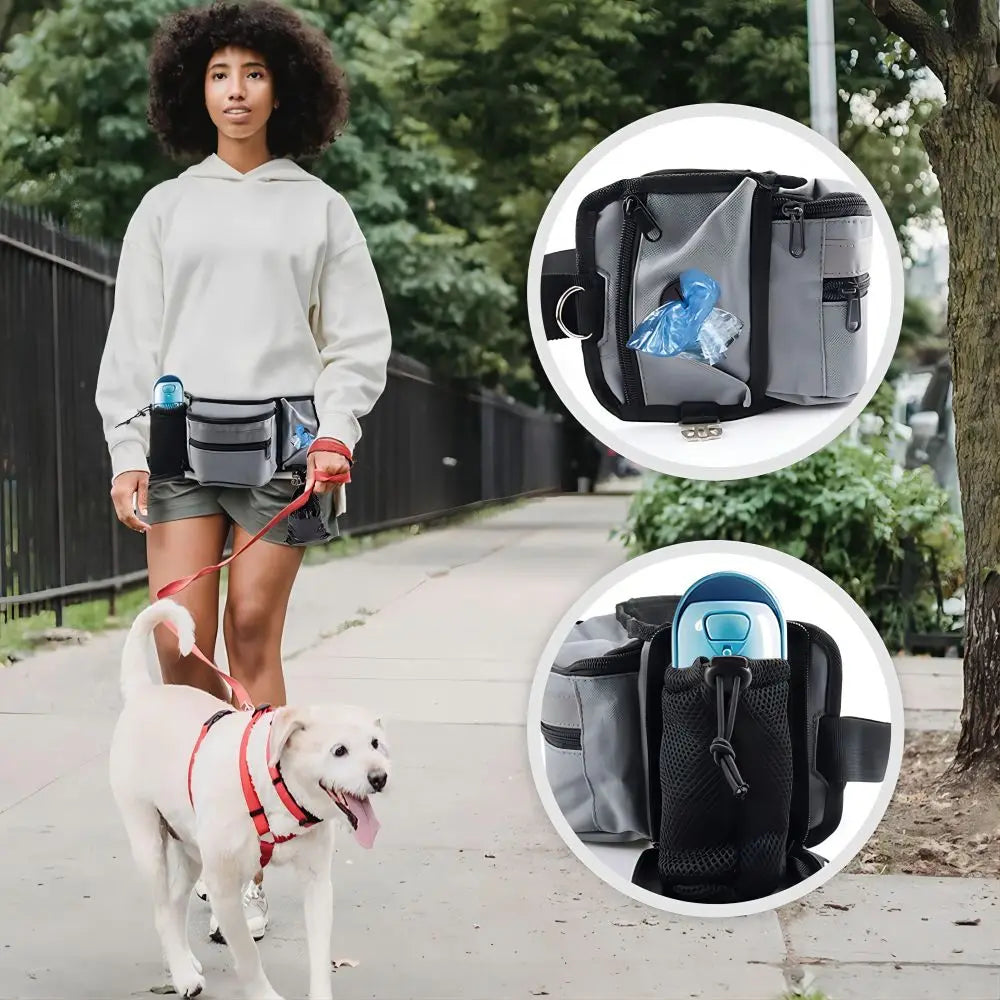 Dog Training Waist Bag Multi-Functional Outdoor Pet Feeding Bag Pet Portable Belt Accompanying Dogs Treat Pouch for Polyester