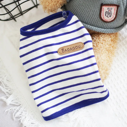 Summer Cat Puppy Clothes Classic Stripes Pet Sleeveless Vest for Small Dogs Cats Kitten Pullover Clothing Ropa Para Perros