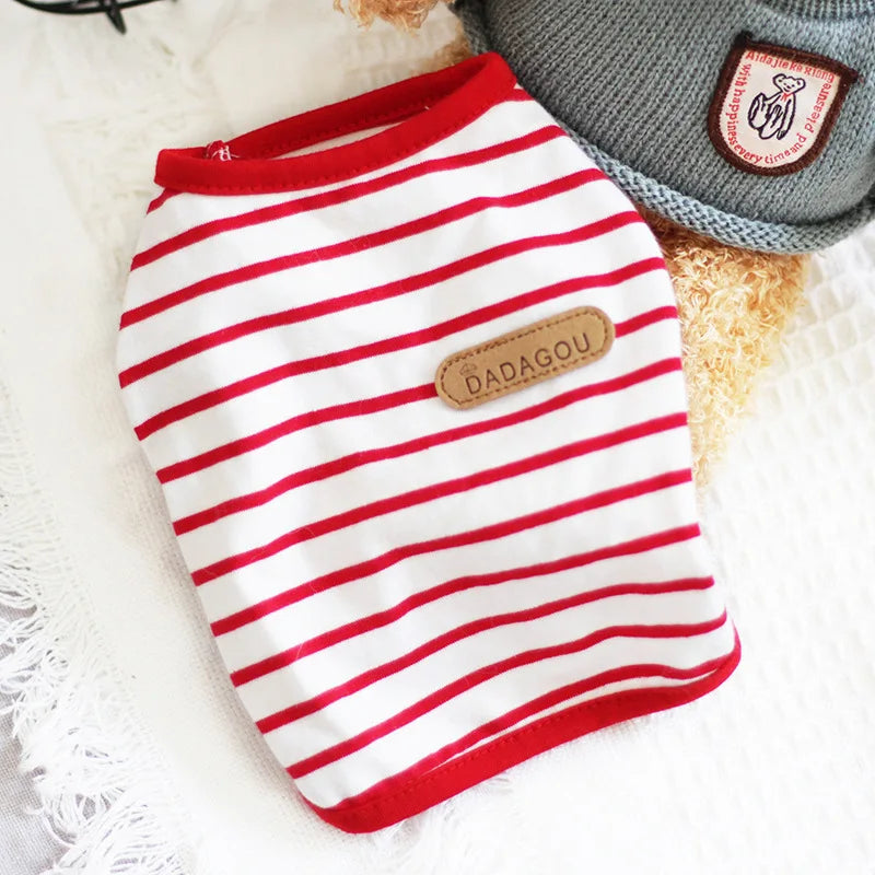 Summer Cat Puppy Clothes Classic Stripes Pet Sleeveless Vest for Small Dogs Cats Kitten Pullover Clothing Ropa Para Perros