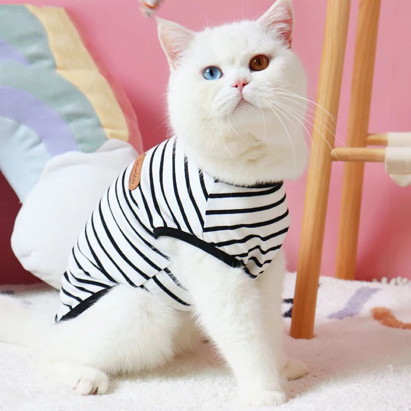 Summer Cat Puppy Clothes Classic Stripes Pet Sleeveless Vest for Small Dogs Cats Kitten Pullover Clothing Ropa Para Perros