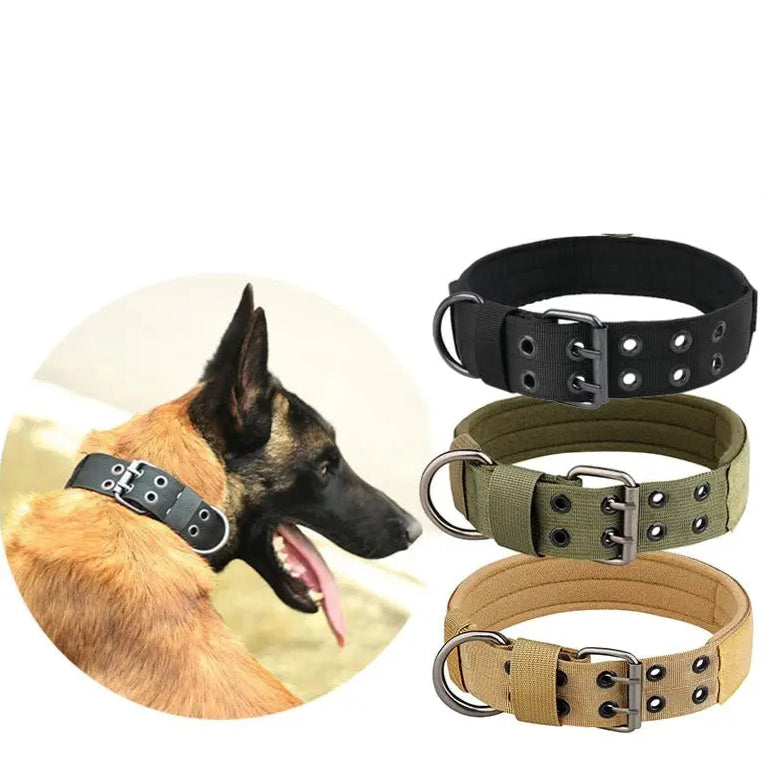 1Pc Medium to Large Nylon Tactical Pet Dog Collar - Adjustable and Durable, Suitable for Medium and Large Dogs.