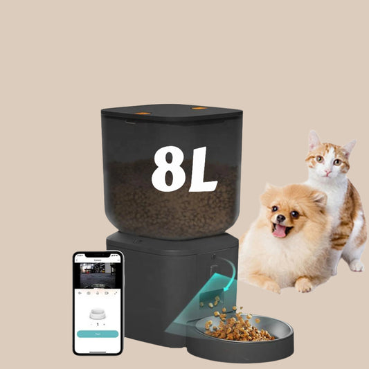 8L Automatic Cat Feeder with 1080P Camera Video 5G Wifi Cat Food Dispenser Pet Smart Voice Recorder Tuya APP Pet Auto Feeder