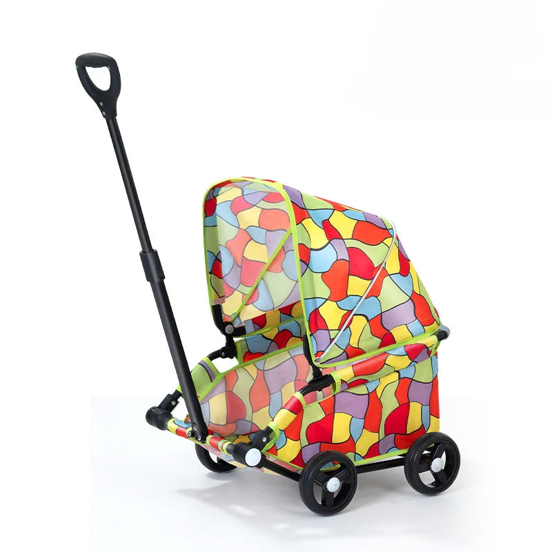 Pet Stroller Folding 360 ° Rotating Telescopic Rod Cat Bags Dog Travel Supplies Outdoor Portable Multifunctional Shopping Cart