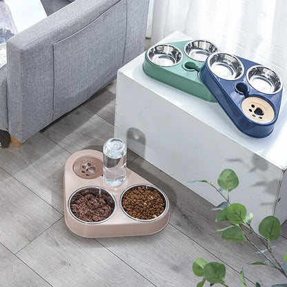 Non-Slip and Knock Resistant Dog Bowl Stainless Steel Water Food Self-Service Feeder Pet Feeding Drinking Bowl for Dogs and Cats