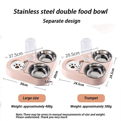 Non-Slip and Knock Resistant Dog Bowl Stainless Steel Water Food Self-Service Feeder Pet Feeding Drinking Bowl for Dogs and Cats