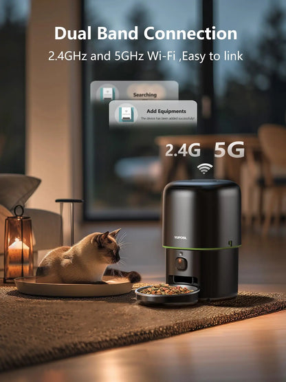 Automatic Cat Feeder Camera Pet Smart Cat Food Kibble Dispenser 2.4G/5Gwifi Tuya APP Control Auto Feeder for Cat Dog Accessories