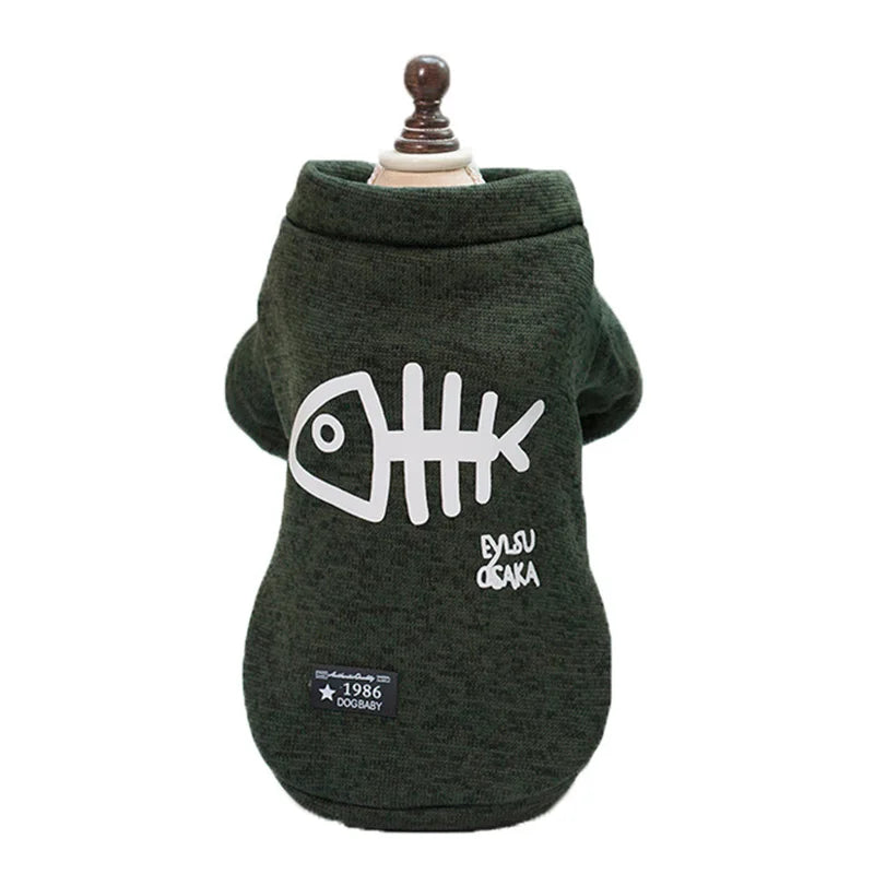 Classic Style Cat Clothes Coat Warm Fleece Pet Sweater for Cats Spring Autumn Gato Clothing Kitten Jacket Outfit Pets Supplies