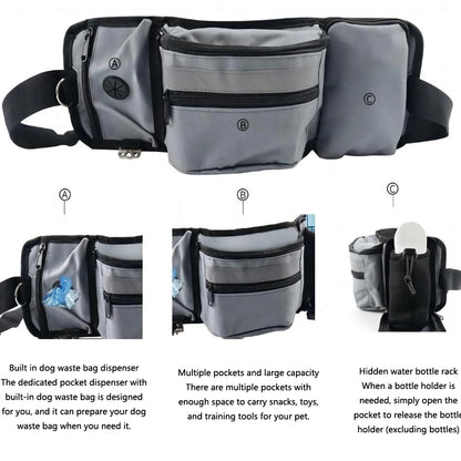Dog Training Waist Bag Multi-Functional Outdoor Pet Feeding Bag Pet Portable Belt Accompanying Dogs Treat Pouch for Polyester