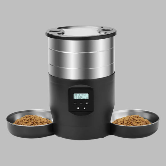 4.5L Button Wifi Automatic Cat Feeder Includes Two Stainless Steel Bowls Smart Pet Cat and Dogs Food Dispenser Feeder Pet Feeder
