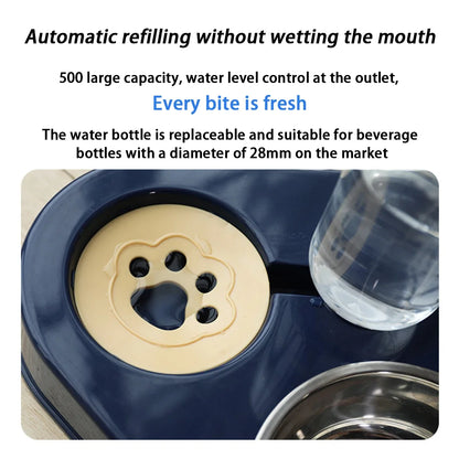 Non-Slip and Knock Resistant Dog Bowl Stainless Steel Water Food Self-Service Feeder Pet Feeding Drinking Bowl for Dogs and Cats