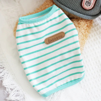 Summer Cat Puppy Clothes Classic Stripes Pet Sleeveless Vest for Small Dogs Cats Kitten Pullover Clothing Ropa Para Perros