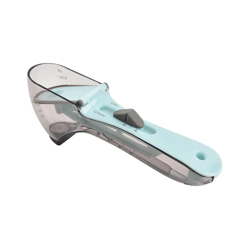 Adjustable Scoop for Dog Kitchen Plastic Measuring Spoons with Scale Hamster Rabbit Raised Feeding Kit Pet Container Accessories