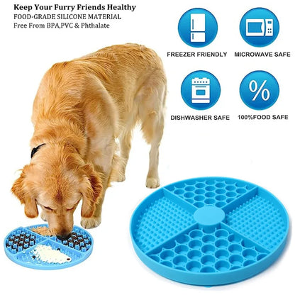 Pet Supplies Silicone Licking Mat Cat Slow Feeder with Suction Cup Slow Feeding Pad Dog Licking Pad Anxiety-Relieving Utensils