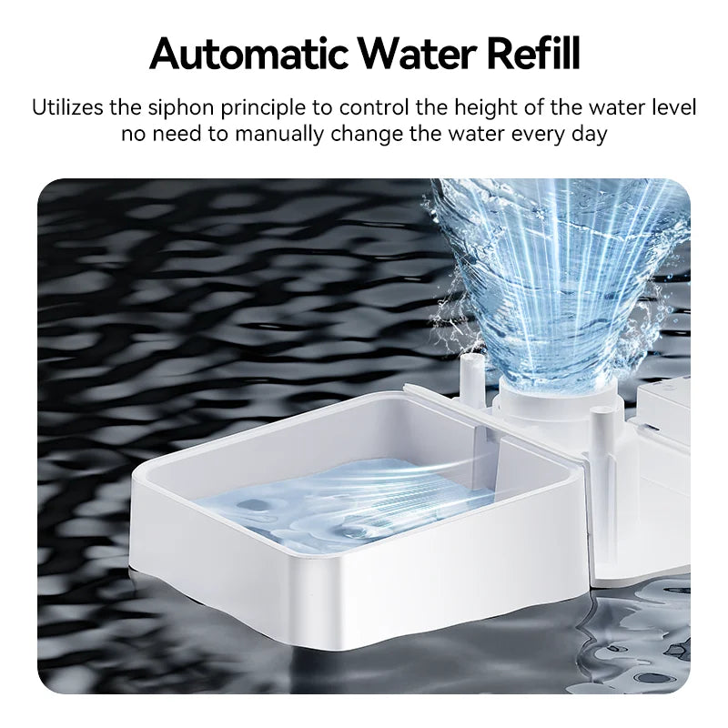 8.5L Automatic Pet Feeder with Gravity Water Fountain 2In1 WIFI Remote Control Cat Kibble Dispenser Water Refill Drinker