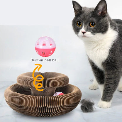 Magic Organ Cat Toy Cats Scratcher Scratch Board round Corrugated Scratching Post Toys for Cats Grinding Claw Cat Accessories