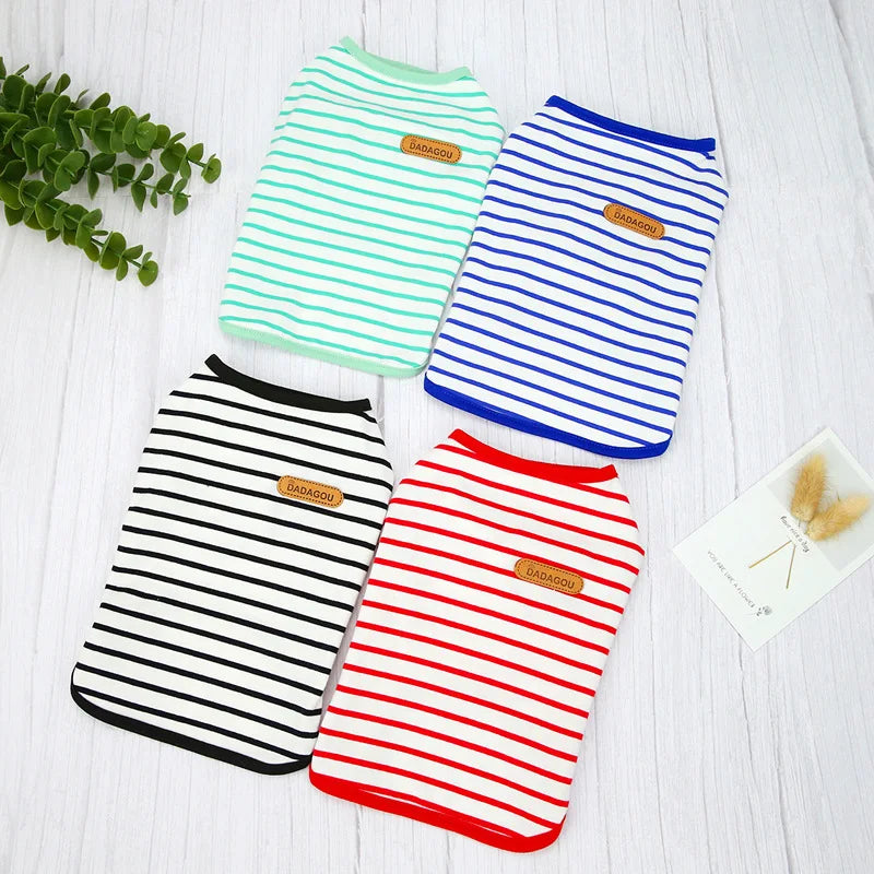 Summer Cat Puppy Clothes Classic Stripes Pet Sleeveless Vest for Small Dogs Cats Kitten Pullover Clothing Ropa Para Perros