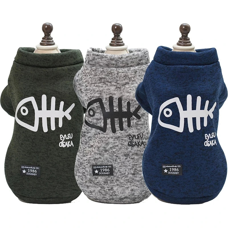 Classic Style Cat Clothes Coat Warm Fleece Pet Sweater for Cats Spring Autumn Gato Clothing Kitten Jacket Outfit Pets Supplies