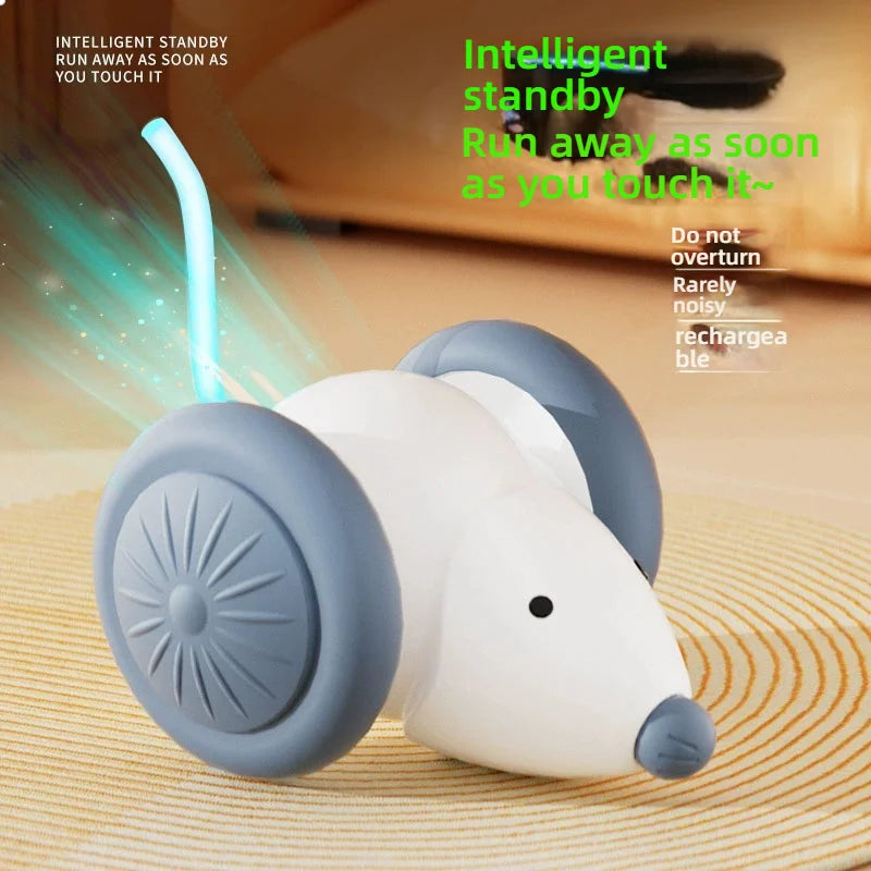 Pet Toys Interactive Cat Toy Electric Mouse Car - Mute Automatic Teaser with Intelligent Obstacle Avoidance Pet Toys