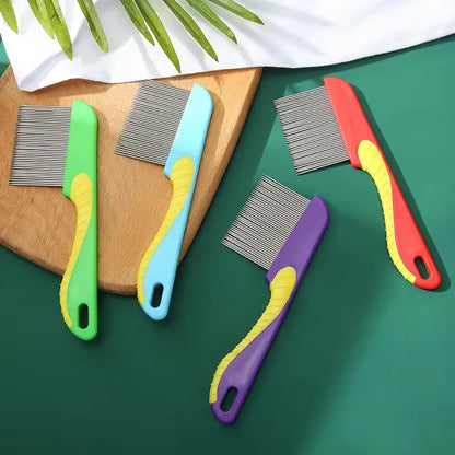 Pet Dog Cat anti Lice Comb Stainless Steel Long and Short Needle Dog Grooming Comb Deworming Eggs Knot Grooming Grate Flea Combs
