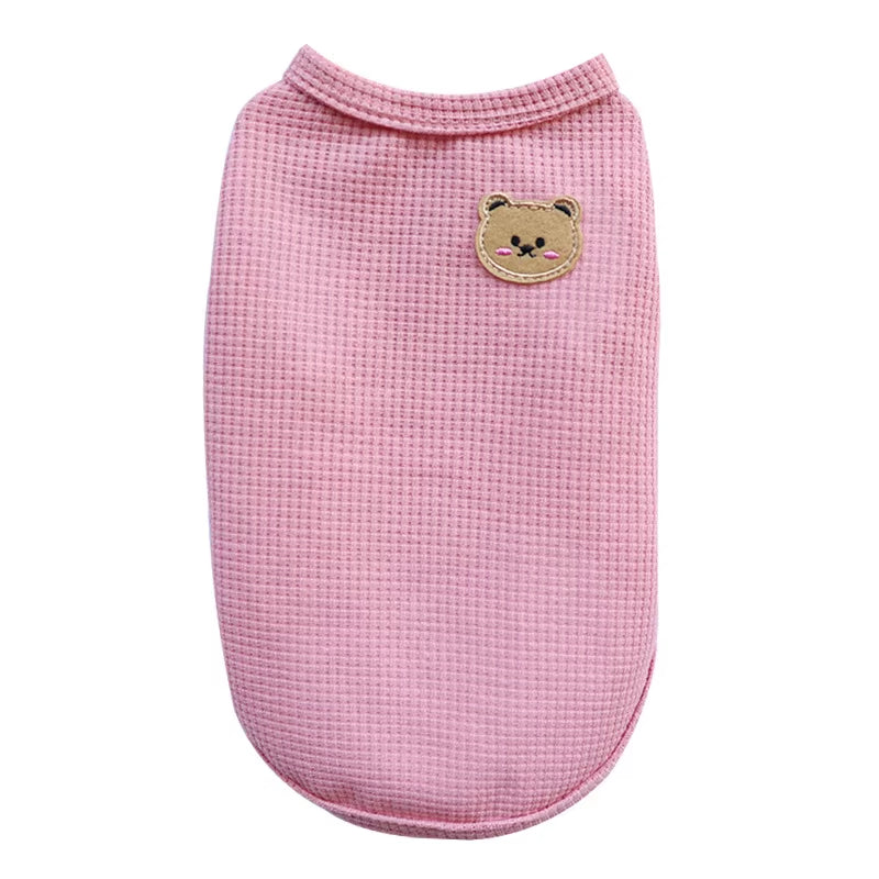 Bear Vest Pet Dog Clothes Cat Solid T-Shirt Clothing Dogs Thin Small Fashion Chihuahua Cotton Summer Kedi Katten Cat Costume Pug