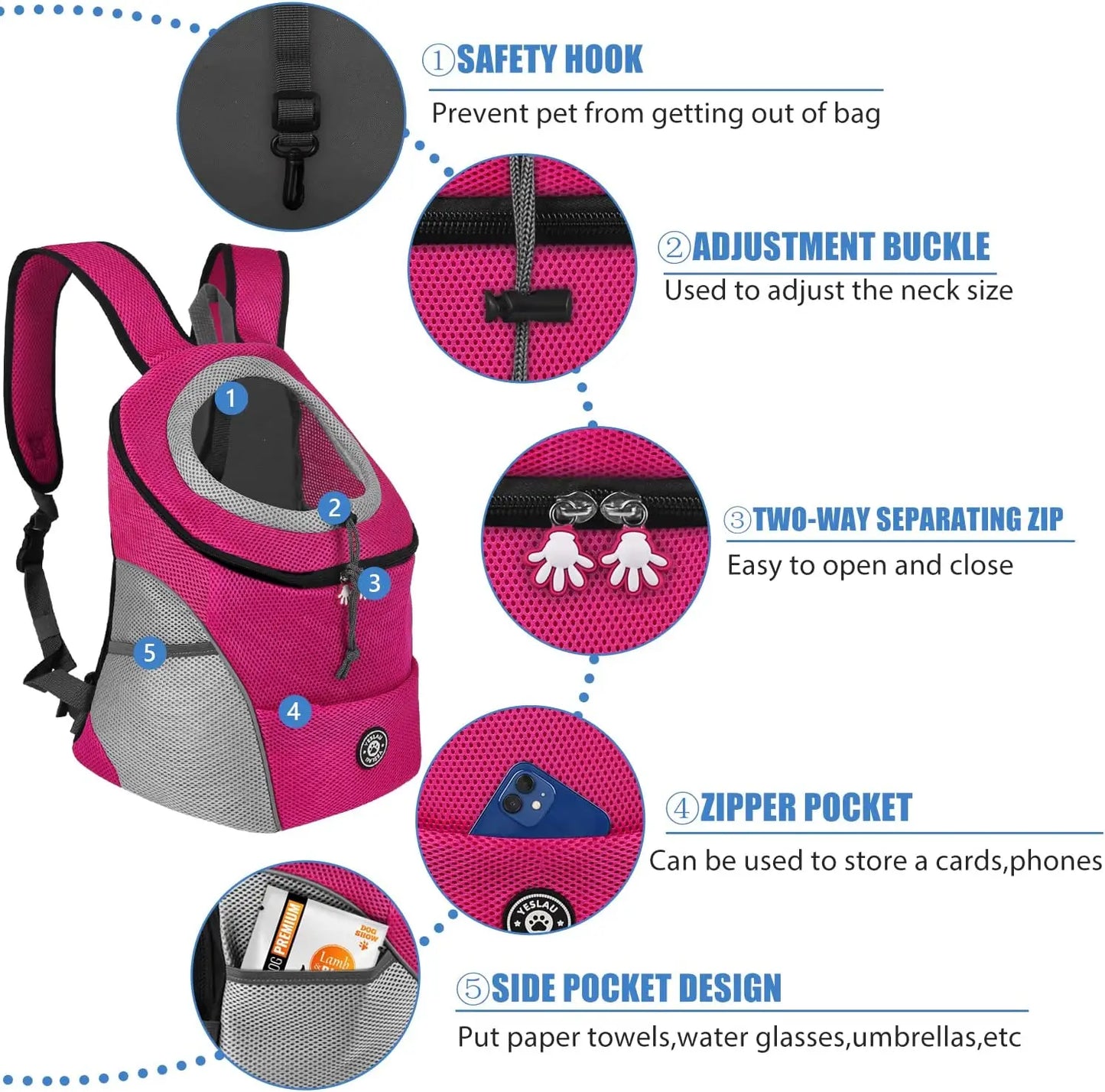 Dog Carrier Bag Pet Dog Transport Backpack for Small Dogs Travel Breathable Dog Carrier Puppy Carrier Pets Carrying Supplies