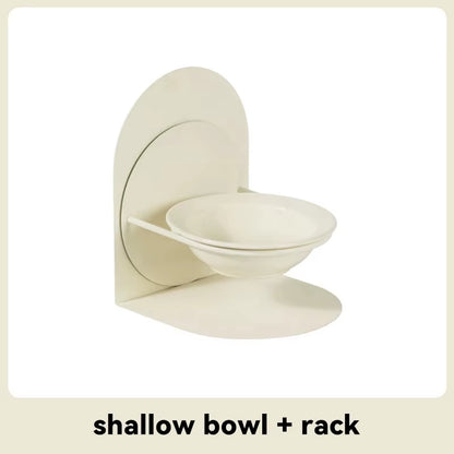 Detachable Pet Cat and Dog Bowl Protects Cervical Vertebrae against Upset Height Adjustable Pet Ceramic Bowl